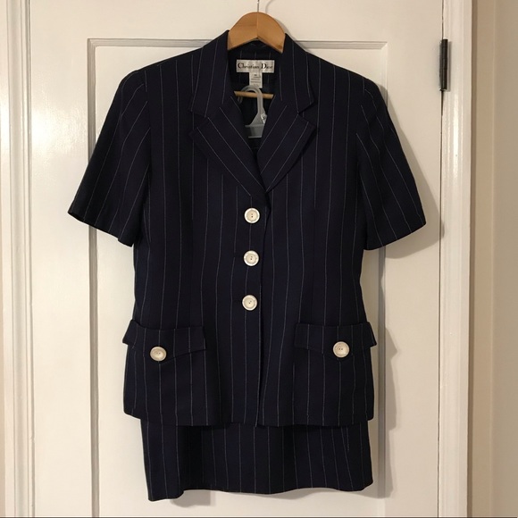 Vintage Christian Dior Pinstripe Suit- Size 10 - Picture 2 of 7